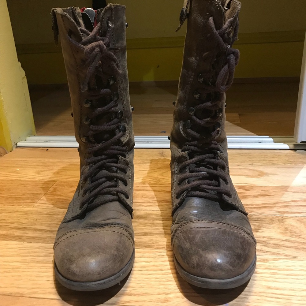 Steve Madden Brown Cablee Combat Boots